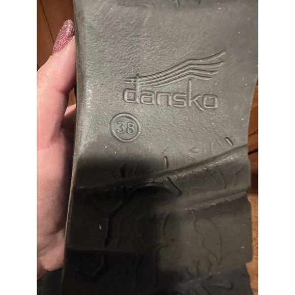 Dansko Black Clio Nubuck Suede Wedge Clogs  7.5-8  38 - Picture 12 of 12